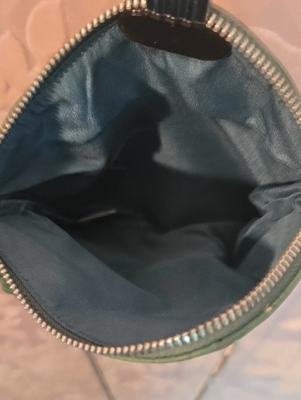 Free People Green Suede Envelope with Chain